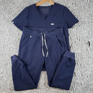 FIGS Zamora Scrub Set Women’s Small Navy Blue Medical Nursing Workwear Utility